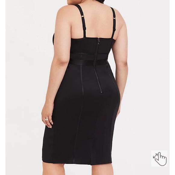 ❌SOLD❌TORRID BLACK SCUBA KNIT & MESH BODYCON DRESS - Picture 3 of 14